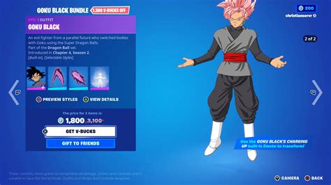 black goku skin fortnite